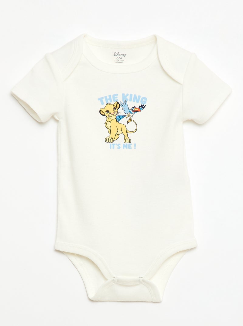 Conjunto de 2 bodies de manga curta 'Disney' 'Simba' Branco - Kiabi