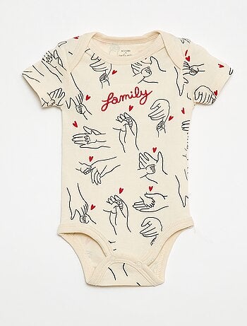 Conjunto de 2 bodies estampados family 'Agathe Sorlet x Kiabi' - Dia dos Namorados