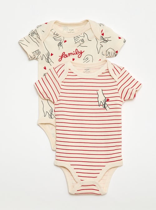 Conjunto de 2 bodies estampados family 'Agathe Sorlet x Kiabi' - Dia dos Namorados - Kiabi