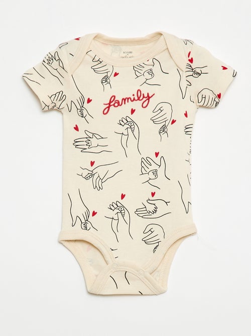 Conjunto de 2 bodies estampados family 'Agathe Sorlet x Kiabi' - Dia dos Namorados - Kiabi