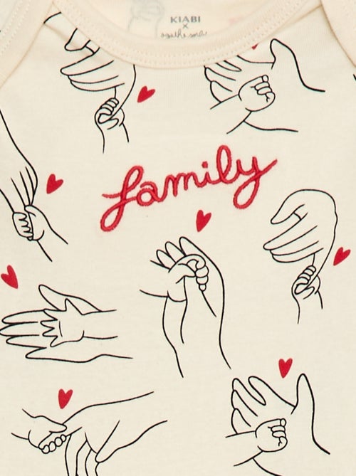 Conjunto de 2 bodies estampados family 'Agathe Sorlet x Kiabi' - Dia dos Namorados - Kiabi
