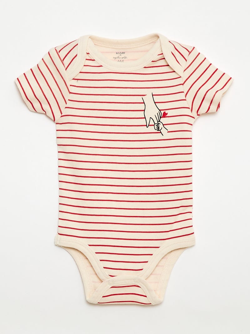 Conjunto de 2 bodies estampados family 'Agathe Sorlet x Kiabi' - Dia dos Namorados Branco - Kiabi