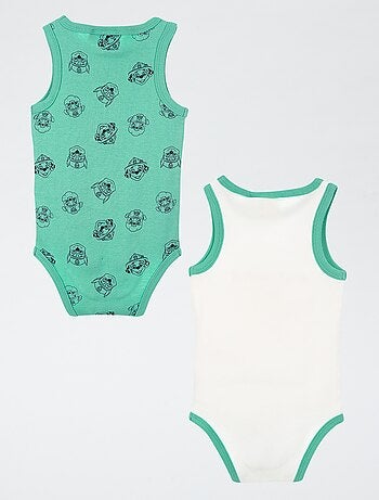 Conjunto de 2 bodies 'Patrulha Pata' sem mangas em algodão