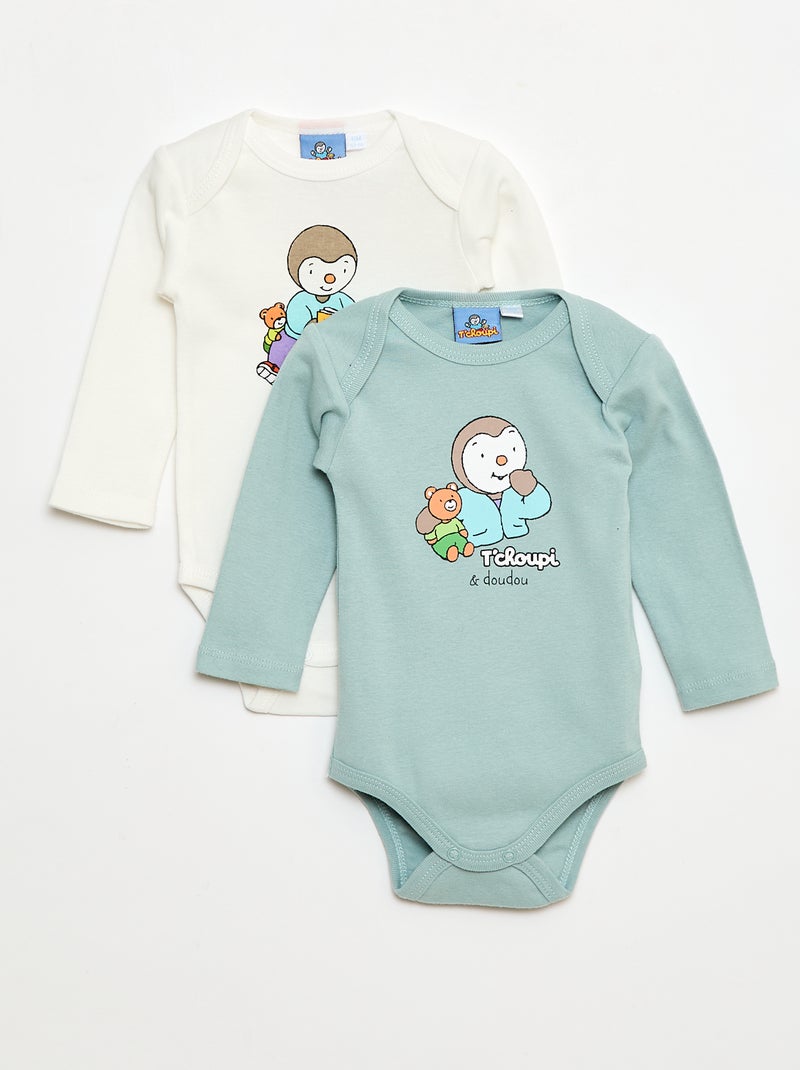Conjunto de 2 bodies 'Tchoupi' Verde - Kiabi