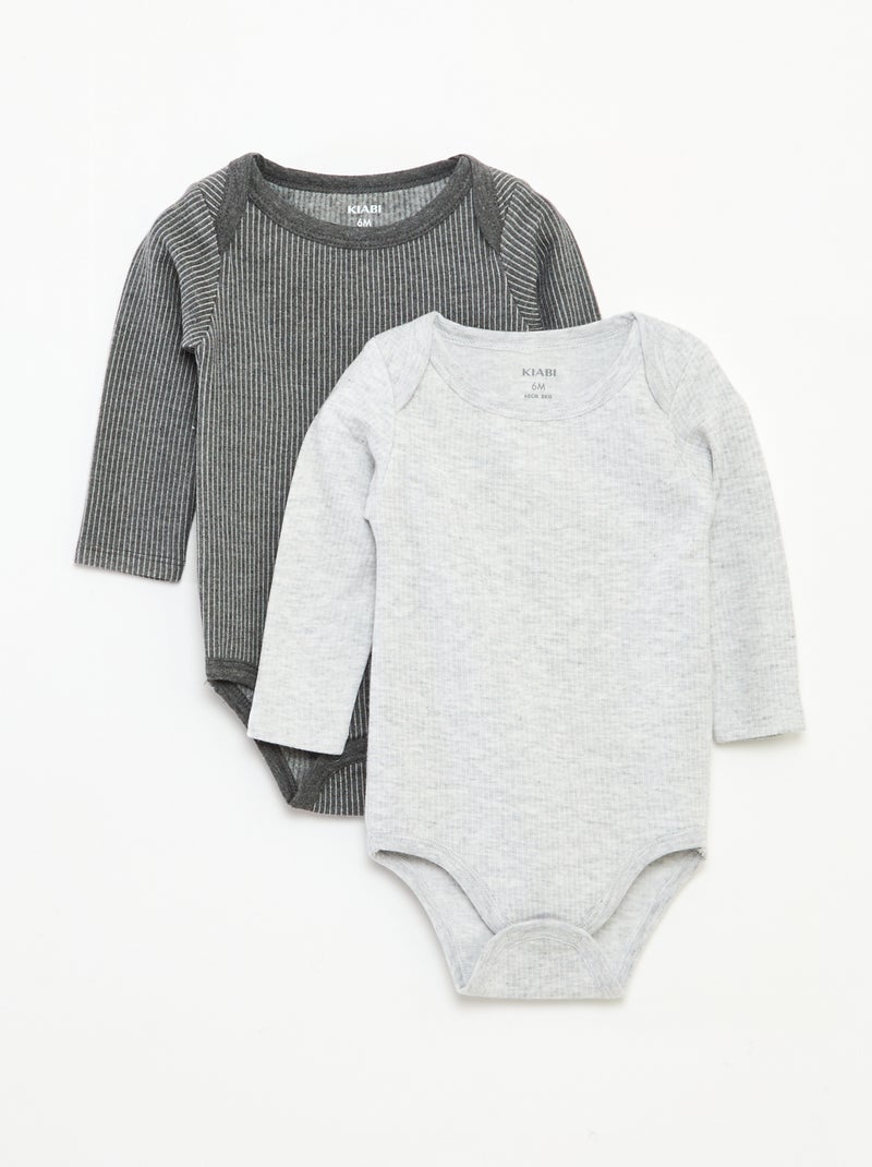 Conjunto de 2 bodies termorreguladores em malha Cinza - Kiabi