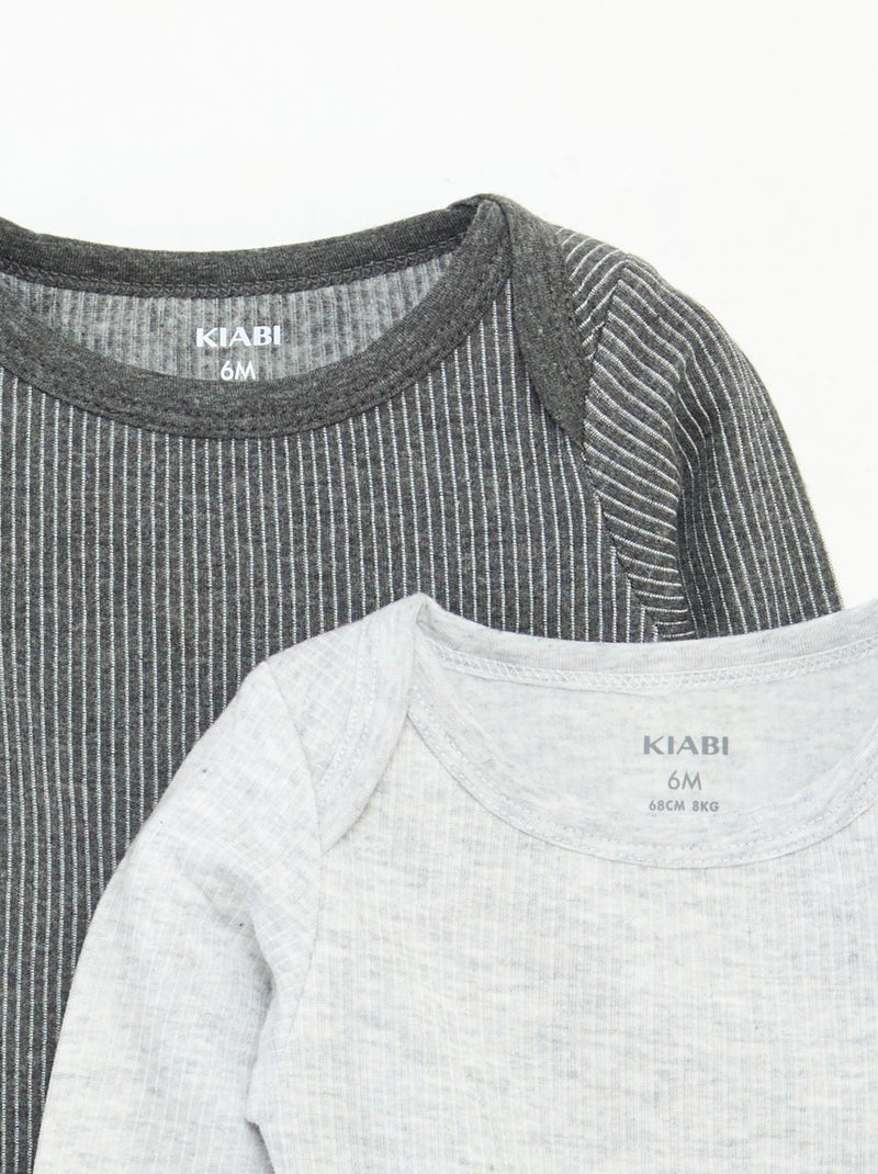 Conjunto de 2 bodies termorreguladores em malha Cinza - Kiabi