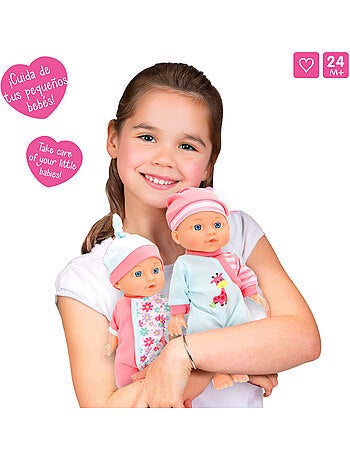 Conjunto de 2 bonecos de bebé de 30 cm com acessórios colorbaby's
