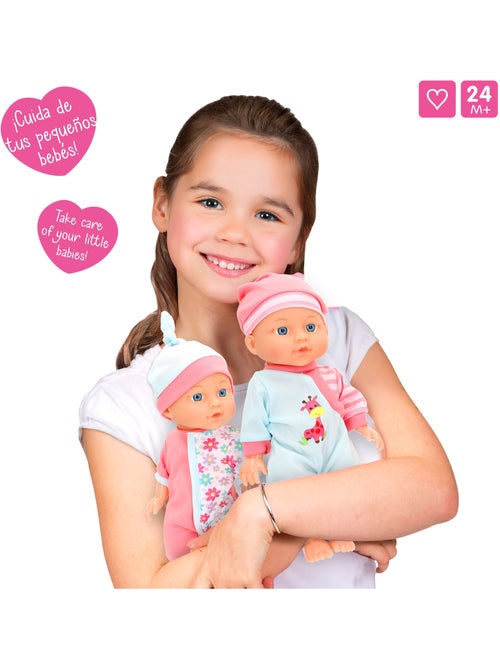 Conjunto de 2 bonecos de bebé de 30 cm com acessórios colorbaby's - Kiabi