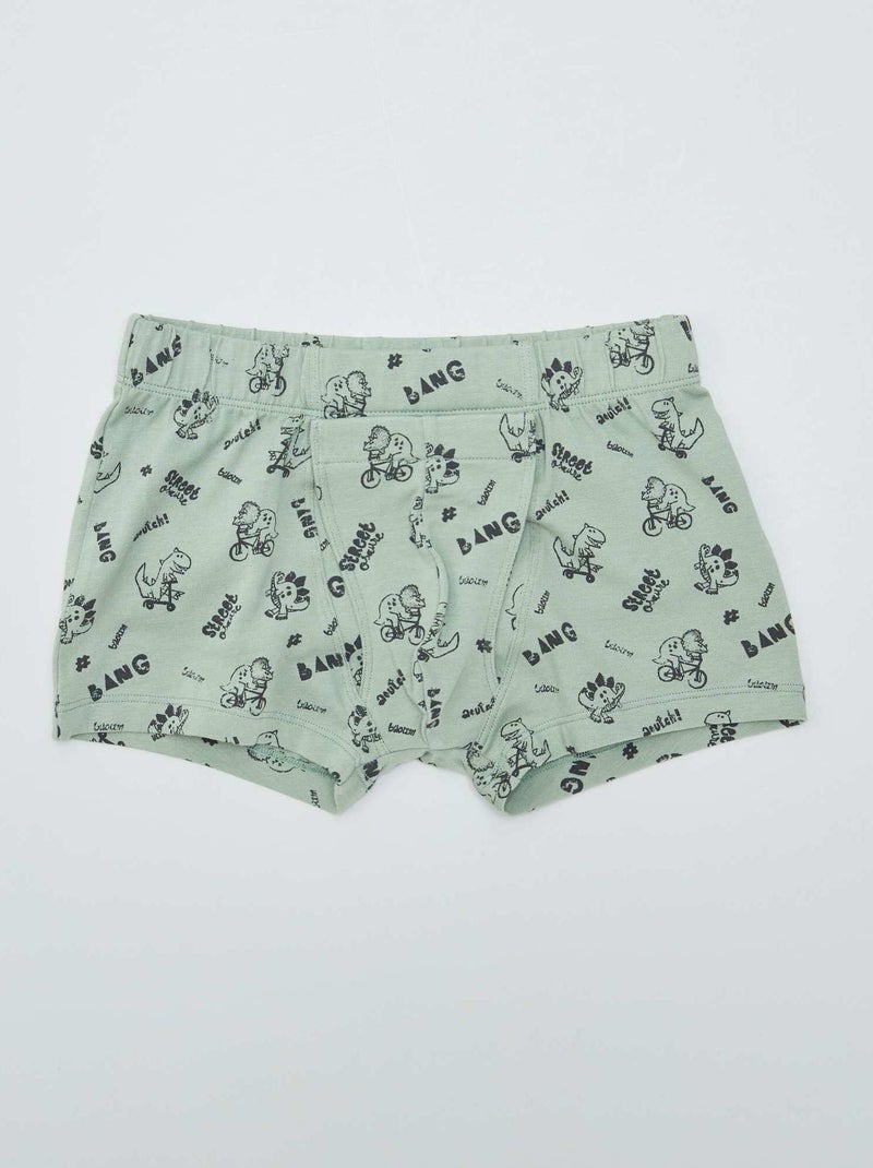 Conjunto de 2 boxers com velcro - coleção fácil de vestir VERDE - Kiabi