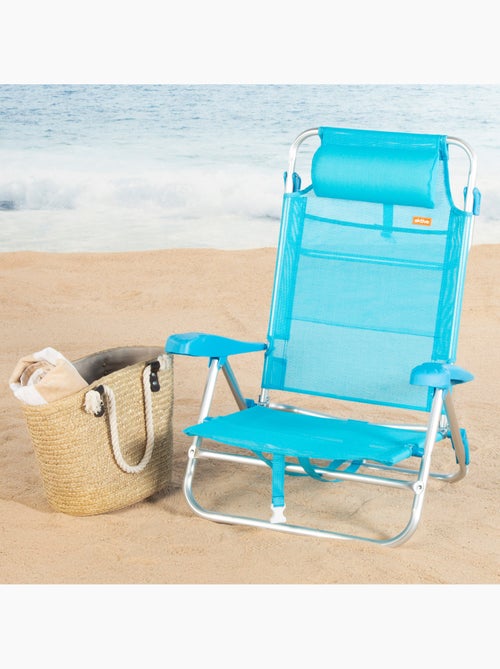 Conjunto de 2 cadeiras de praia baixas com múltiplas posições, 47x49x82 cm, caribe - Kiabi Conjunto de 2 cadeiras de praia baixas com múltiplas posições, 47x49x82 cm, caribe - Kiabi