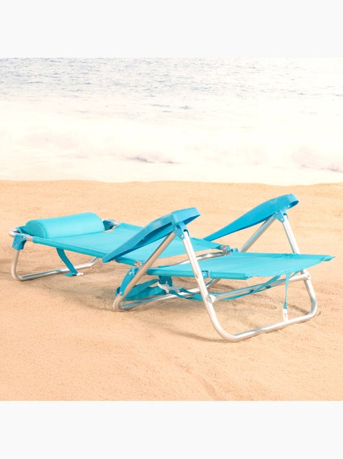 Conjunto de 2 cadeiras de praia baixas com múltiplas posições, 47x49x82 cm, caribe - Kiabi Conjunto de 2 cadeiras de praia baixas com múltiplas posições, 47x49x82 cm, caribe - Kiabi