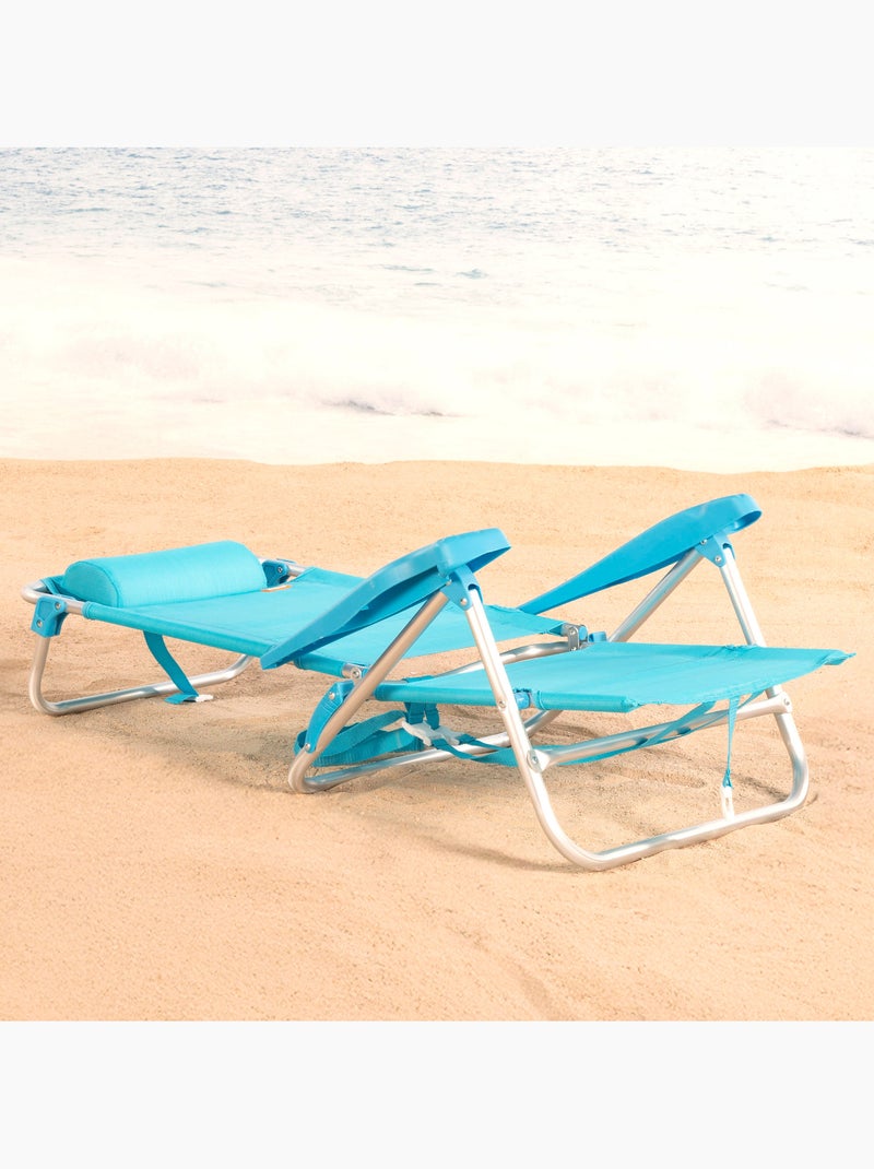 Conjunto de 2 cadeiras de praia baixas com múltiplas posições, 47x49x82 cm, caribe Azul - Kiabi