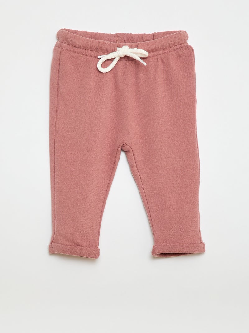 Conjunto de 2 calças de jogging em french terry Rosa - Kiabi