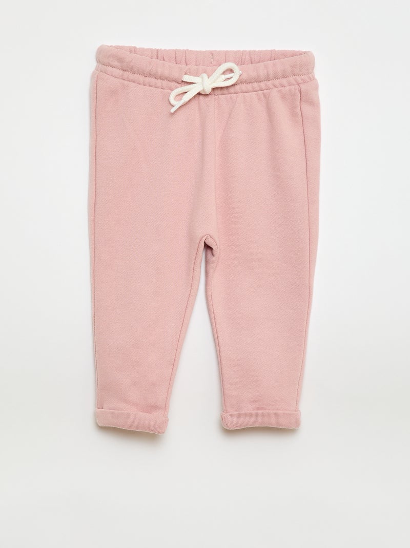 Conjunto de 2 calças de jogging em french terry Rosa - Kiabi