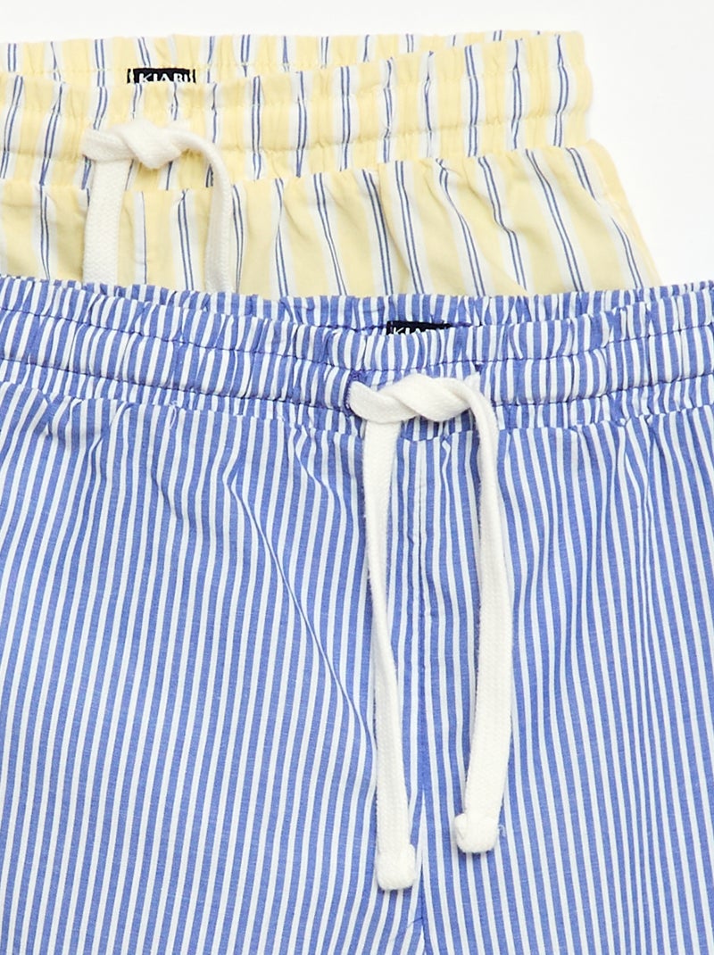 Conjunto de 2 calções às riscas Azul - Kiabi