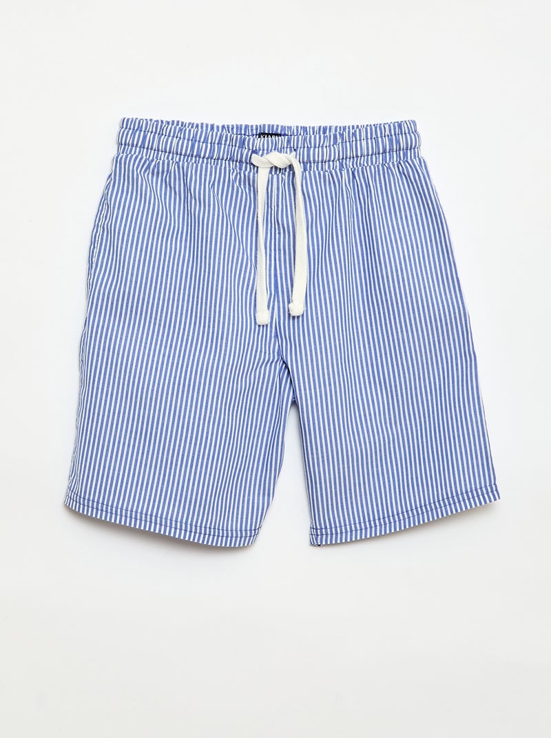 Conjunto de 2 calções às riscas Azul - Kiabi