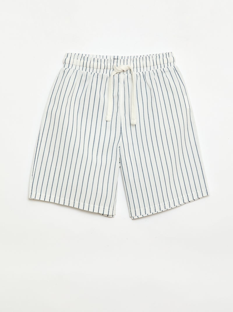 Conjunto de 2 calções às riscas Azul - Kiabi
