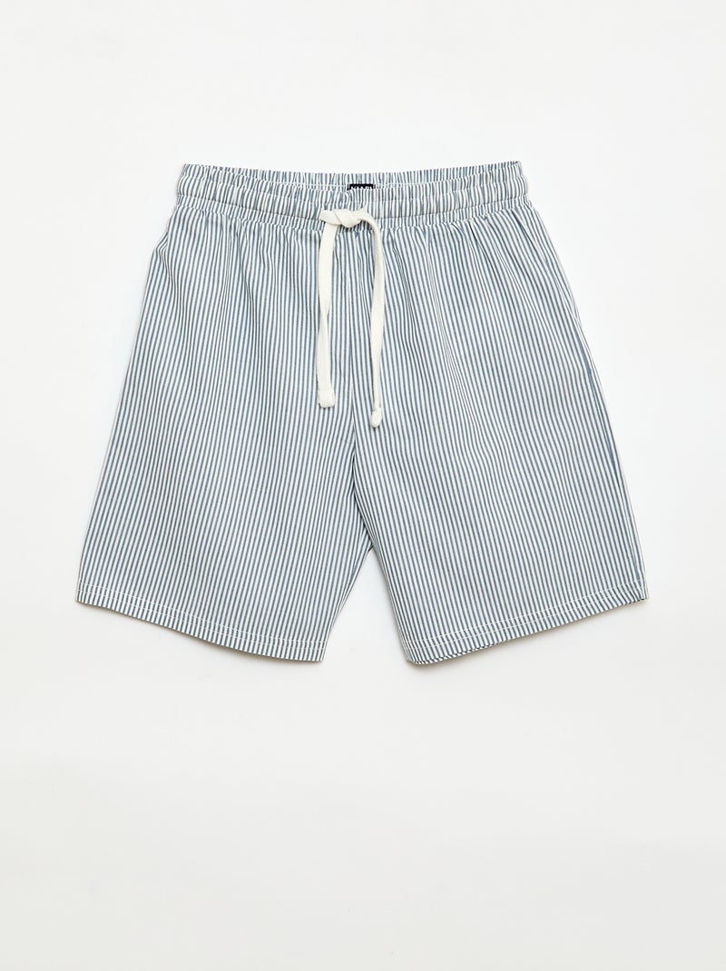 Conjunto de 2 calções às riscas Azul - Kiabi