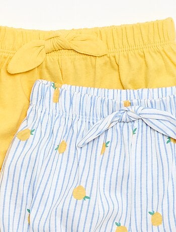 Conjunto de 2 calções com laços decorativos