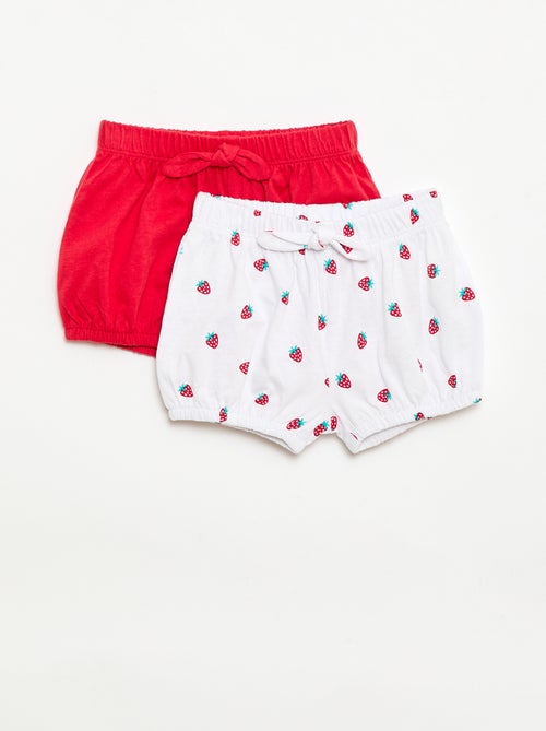 Conjunto de 2 calções com laços decorativos - Kiabi