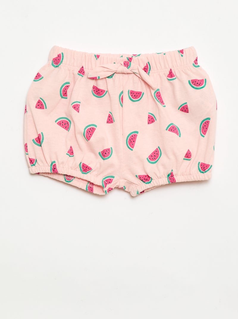 Conjunto de 2 calções com laços decorativos Rosa - Kiabi