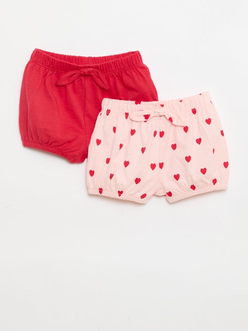 Conjunto de 2 calções com laços decorativos - Kiabi