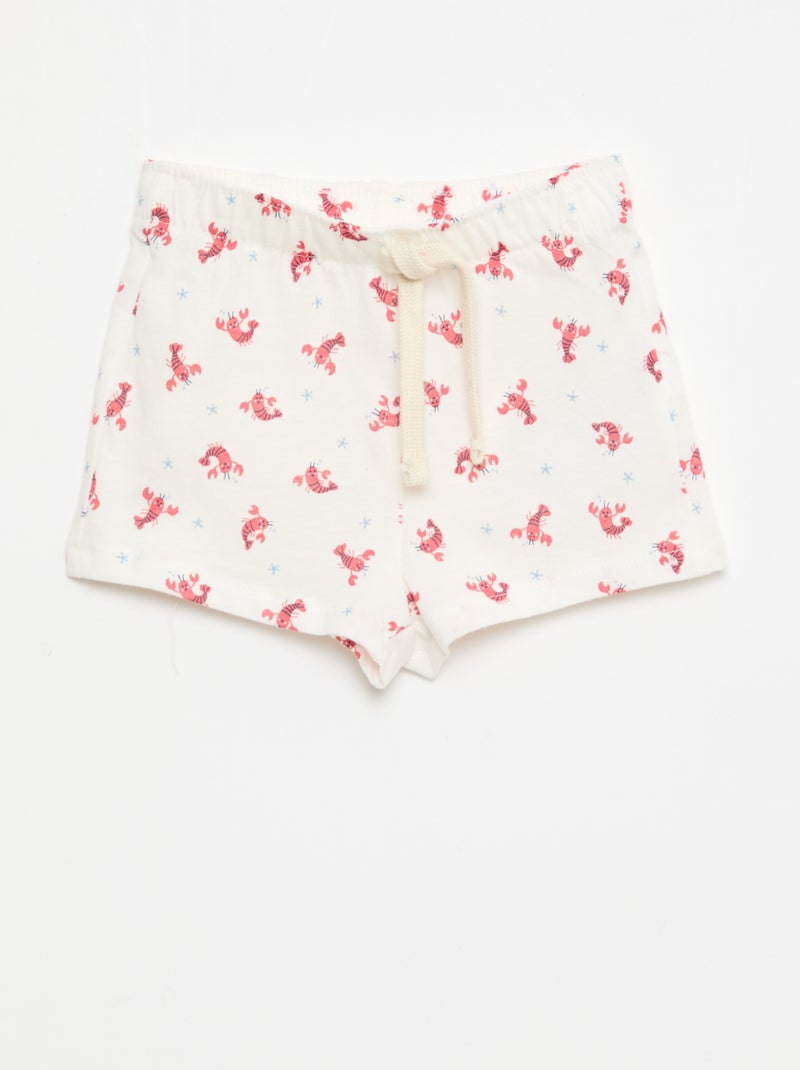 Conjunto de 2 calções de jersey Branco - Kiabi