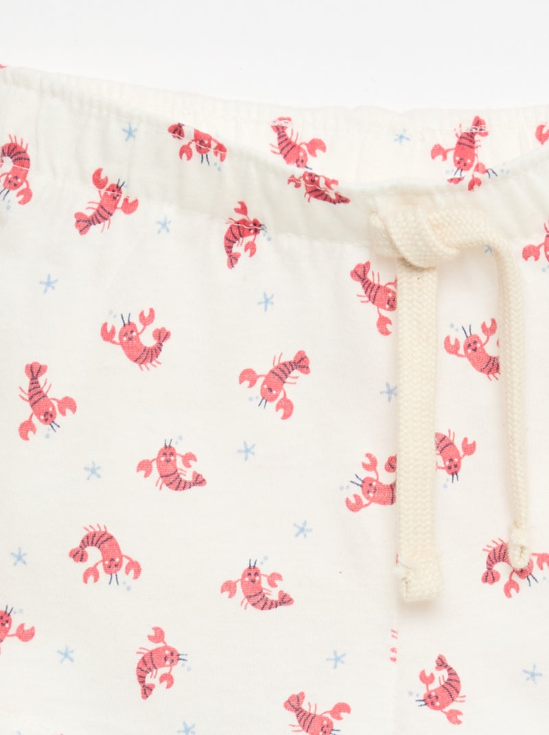Conjunto de 2 calções de jersey Branco - Kiabi