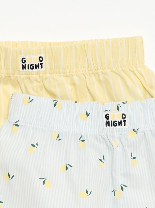 Conjunto de 2 calções de noite em popelina de algodão - Kiabi