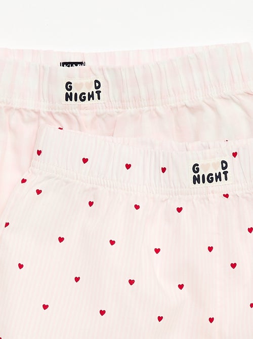 Conjunto de 2 calções de noite em popelina de algodão - Kiabi
