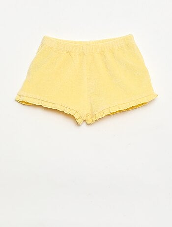 Conjunto de 2 calções de turco lisos com folhos