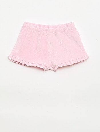 Conjunto de 2 calções de turco lisos com folhos
