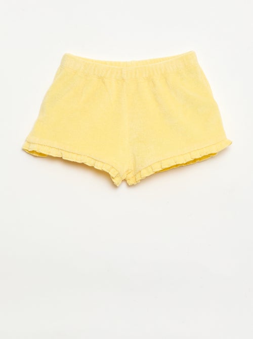 Conjunto de 2 calções de turco lisos com folhos - Kiabi