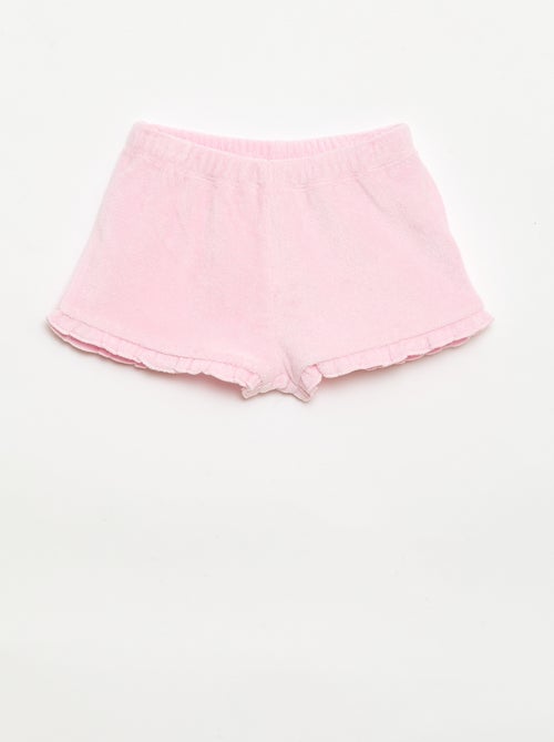 Conjunto de 2 calções de turco lisos com folhos - Kiabi