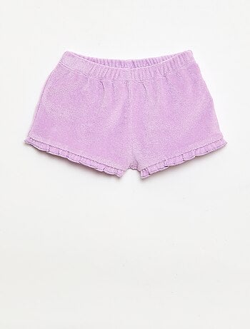 Conjunto de 2 calções de turco lisos com folhos