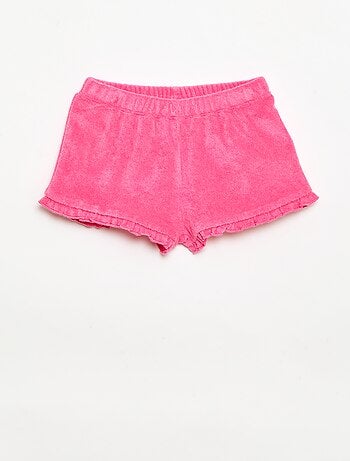 Conjunto de 2 calções de turco lisos com folhos
