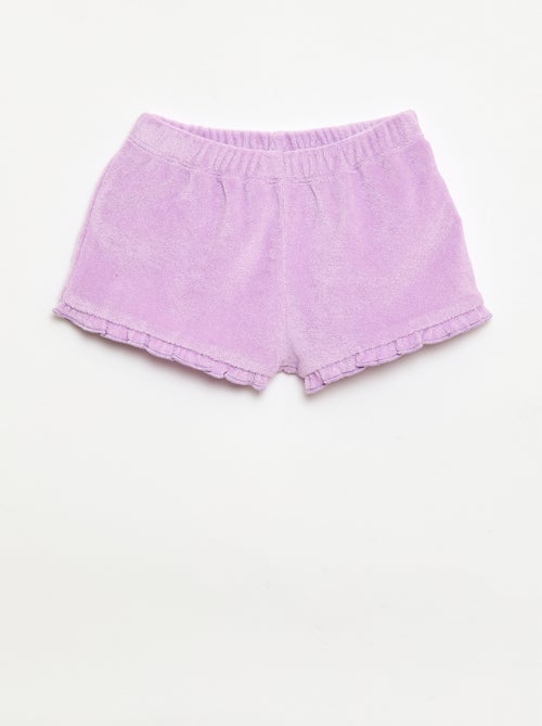 Conjunto de 2 calções de turco lisos com folhos - Kiabi