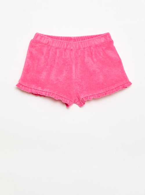 Conjunto de 2 calções de turco lisos com folhos - Kiabi