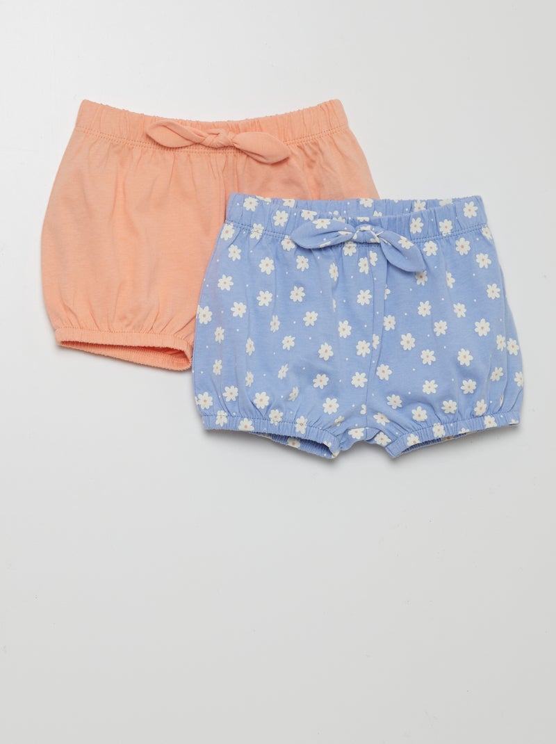 Conjunto de 2 calções em jersey AZUL - Kiabi