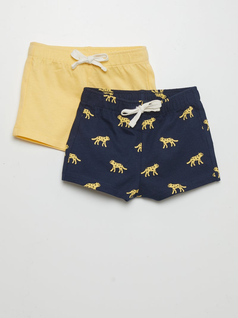 Conjunto de 2 calções em jersey AZUL - Kiabi