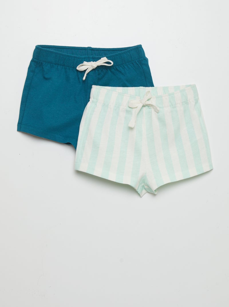 Conjunto de 2 calções em jersey AZUL - Kiabi