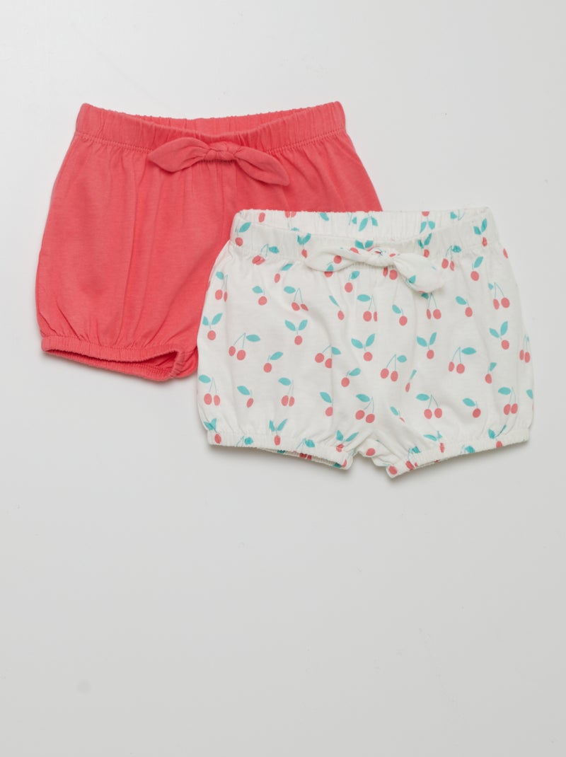 Conjunto de 2 calções em jersey BRANCO - Kiabi