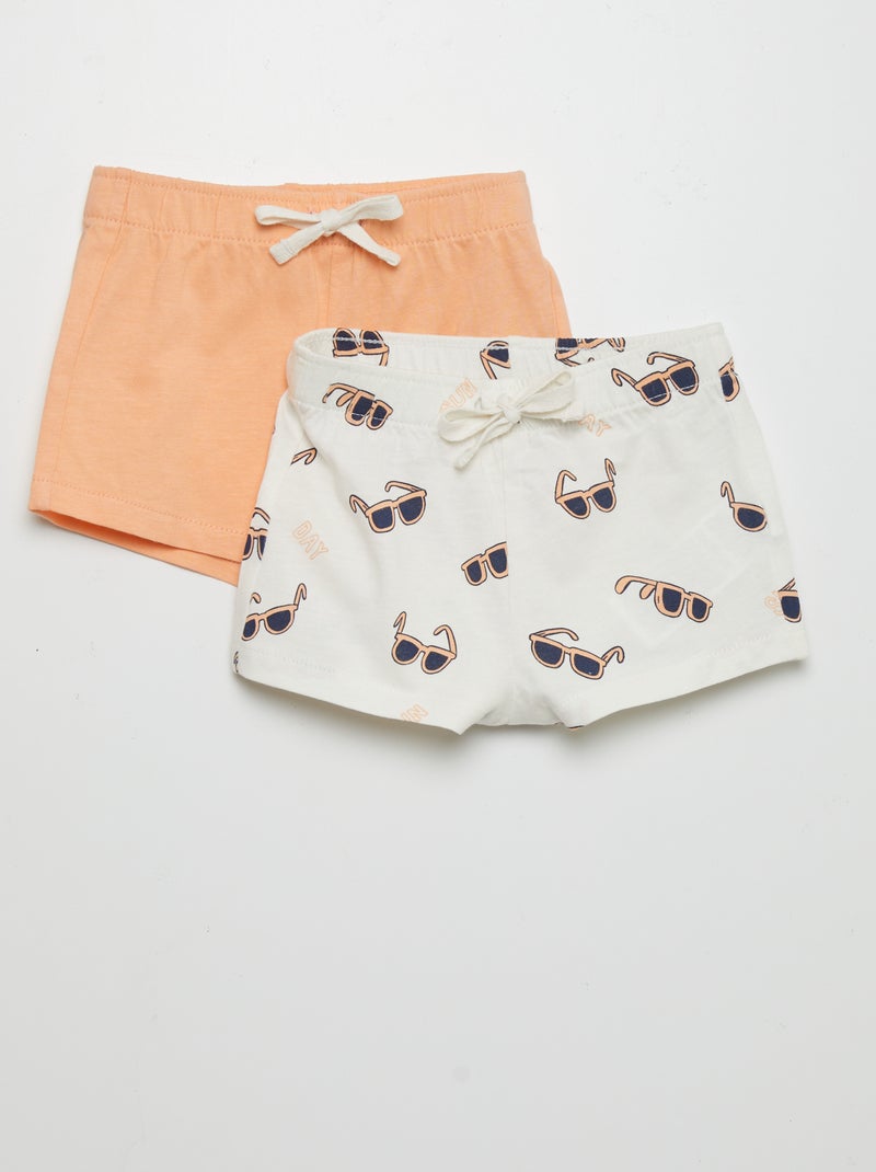 Conjunto de 2 calções em jersey BRANCO - Kiabi