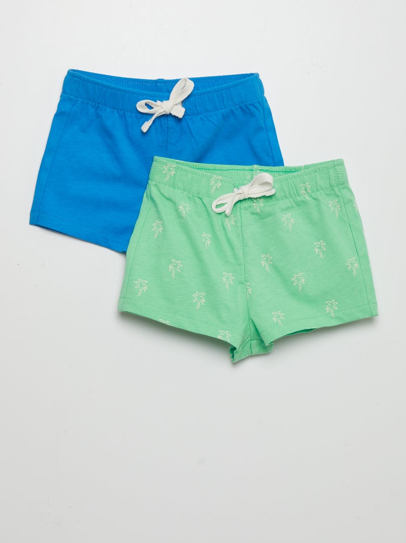 Conjunto de 2 calções em jersey VERDE - Kiabi