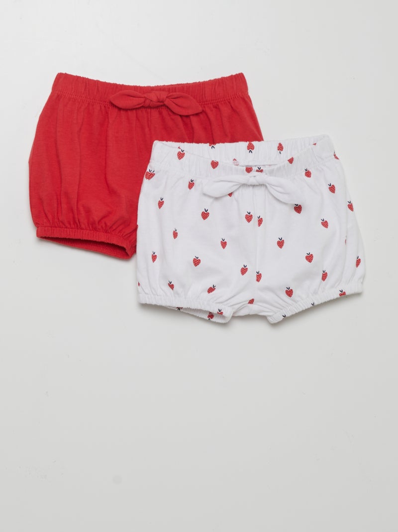 Conjunto de 2 calções em jersey VERMELHO - Kiabi