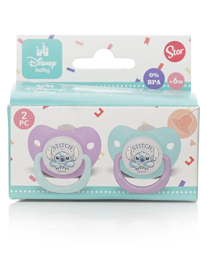 Conjunto de 2 chupetas lilo e stitch 6m+ Roxo - Kiabi