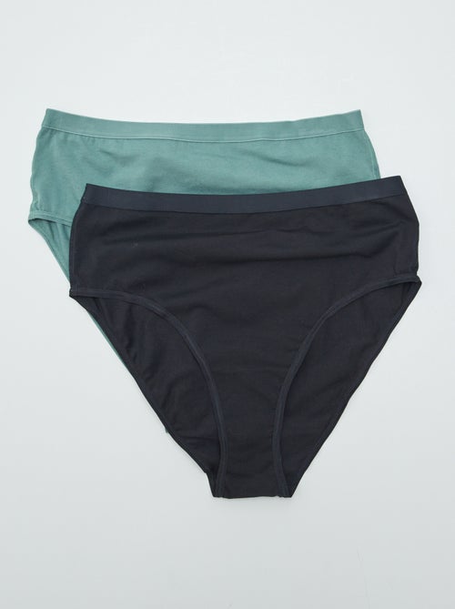 Conjunto de 2 cuecas de cintura alta - coleção fácil de vestir - Kiabi