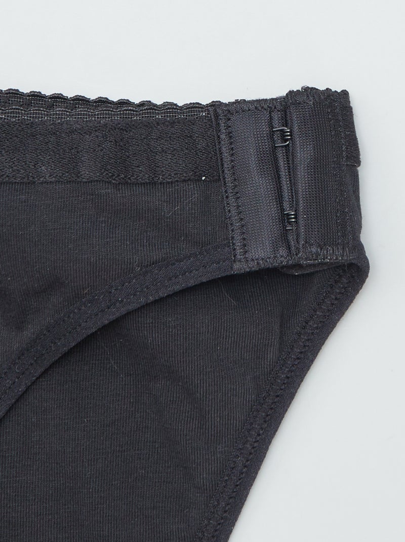 Conjunto de 2 cuecas menstruais laváveis de algodão - coleção fácil de vestir Preto - Kiabi