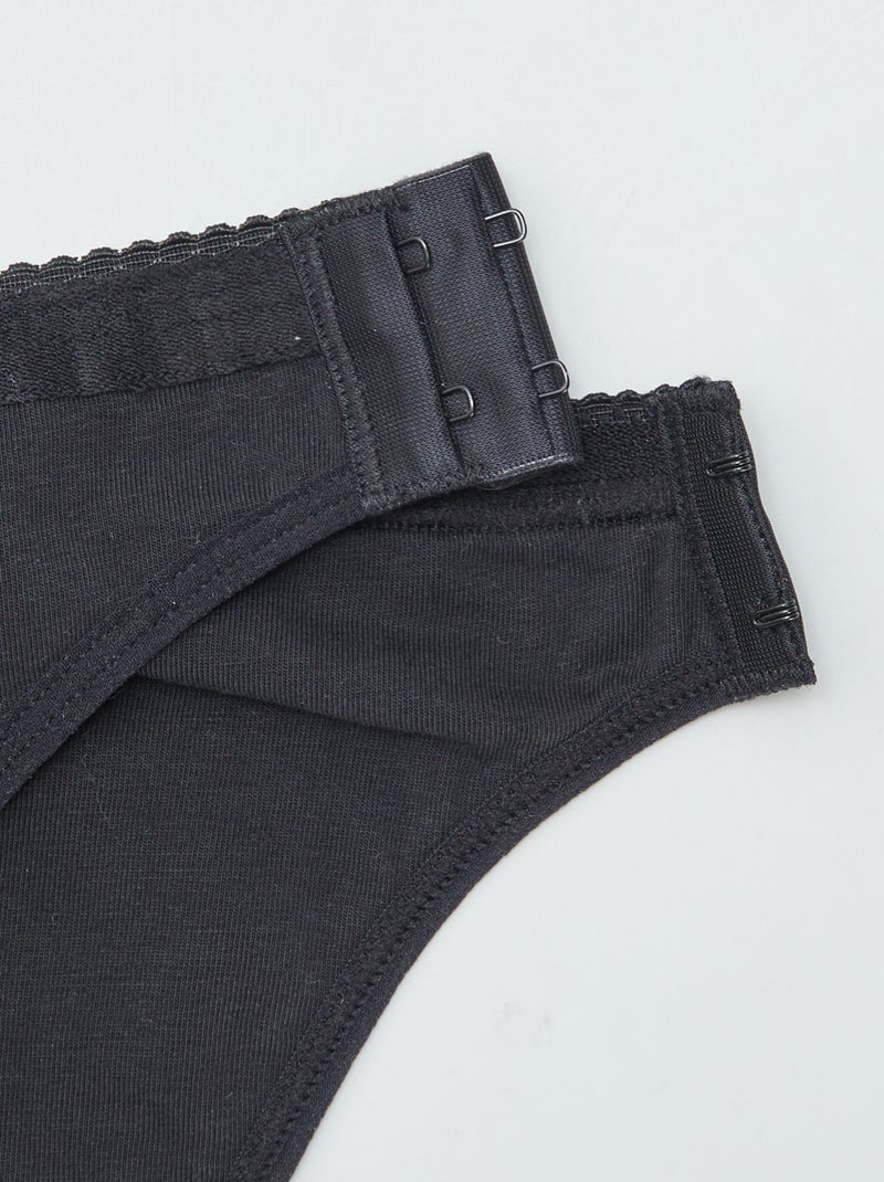 Conjunto de 2 cuecas menstruais laváveis de algodão - coleção fácil de vestir Preto - Kiabi