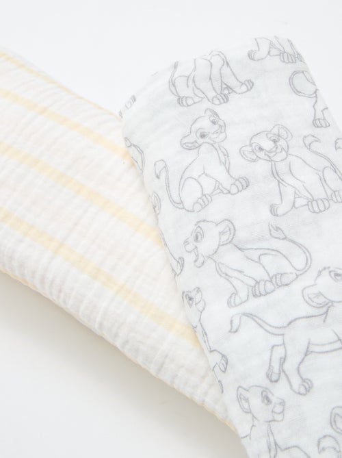 Conjunto de 2 fraldas de pano 'Disney' em gaze de algodão - Kiabi